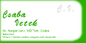 csaba vetek business card